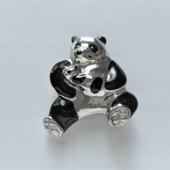 Liz Claiborne Mother and Baby Panda Brooch - Picture 3 of 3